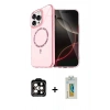 MARSİLYAN™- iPhone 14 Pro Max Kılıf Kıvılcım Form Prime - Siyah Polymer Nano Ekran Koruyucu + PVD Metal Kamera Lens - TU