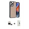 MARSİLYAN™- iPhone 14 Pro Max Kılıf Kıvılcım Işık Serisi - Şeffaf Pasifik Cam Ekran Koruyucu + Bilvis Titan Kamera Lens - GD