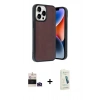 MARSİLYAN™- iPhone 14 Pro Max Kılıf Kıvılcım Işık Serisi - Şeffaf Pasifik Cam Ekran Koruyucu + Derin Mor Bilvis Titan Kamera Lens