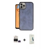MARSİLYAN™- iPhone 14 Pro Max Kılıf Kıvılcım Işık Serisi - Şeffaf Pasifik Cam Ekran Koruyucu + Derin Mor Bilvis Titan Kamera Lens