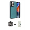 MARSİLYAN™- iPhone 14 Pro Max Kılıf Kıvılcım Işık Serisi - Şeffaf Pasifik Cam Ekran Koruyucu + PVD Metal Kamera Lens - TU