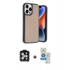 MARSİLYAN™- iPhone 14 Pro Max Kılıf Kıvılcım Işık Serisi - Şeffaf Royal Nano Ekran Koruyucu + PVD Metal Kamera Lens - TU