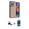 MARSİLYAN™- iPhone 14 Pro Max Kılıf Kıvılcım Işık Serisi - Siyah 18D Cam Ekran Koruyucu + Bilvis Titan Kamera Lens - DNMR