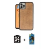 MARSİLYAN™- iPhone 14 Pro Max Kılıf Kıvılcım Işık Serisi - Siyah 18D Cam Ekran Koruyucu + PVD Metal Kamera Lens - TU