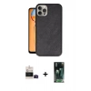 MARSİLYAN™- iPhone 14 Pro Max Kılıf Kıvılcım Işık Serisi - Siyah 360 Mat Full Body Arka Koruyucu + Bilvis Titan Kamera Lens - SH