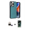 MARSİLYAN™- iPhone 14 Pro Max Kılıf Kıvılcım Işık Serisi - Siyah 360 Mat Full Body Arka Koruyucu + Bilvis Titan Kamera Lens - GS