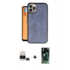 MARSİLYAN™- iPhone 14 Pro Max Kılıf Kıvılcım Işık Serisi - Siyah 360 Mat Full Body Arka Koruyucu + Gold Bilvis Titan Kamera Lens