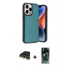 MARSİLYAN™- iPhone 14 Pro Max Kılıf Kıvılcım Işık Serisi - Siyah 360 Mat Full Body Arka Koruyucu + Raze Metal Kamera Lens - GD