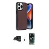 MARSİLYAN™- iPhone 14 Pro Max Kılıf Kıvılcım Işık Serisi - Siyah 360 Mat Full Body Arka Koruyucu + Raze Metal Kamera Lens - GS