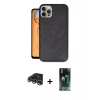 MARSİLYAN™- iPhone 14 Pro Max Kılıf Kıvılcım Işık Serisi - Siyah 360 Mat Full Body Arka Koruyucu + Raze Metal Kamera Lens - GS
