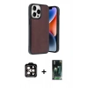 MARSİLYAN™- iPhone 14 Pro Max Kılıf Kıvılcım Işık Serisi - Siyah 360 Mat Full Body Arka Koruyucu + PVD Metal Kamera Lens - TU