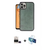 MARSİLYAN™- iPhone 14 Pro Max Kılıf Kıvılcım Işık Serisi - Siyah 3D Antistatik Cam Ekran Koruyucu + Bilvis Titan Kamera Lens - SH