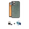 MARSİLYAN™- iPhone 14 Pro Max Kılıf Kıvılcım Işık Serisi - Siyah 3D Antistatik Cam Ekran Koruyucu + Gold Bilvis Titan Kamera Lens