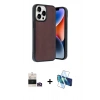 MARSİLYAN™- iPhone 14 Pro Max Kılıf Kıvılcım Işık Serisi - Siyah 3D Antistatik Cam Ekran Koruyucu + Gold Bilvis Titan Kamera Lens