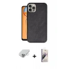 MARSİLYAN™- iPhone 14 Pro Max Kılıf Kıvılcım Işık Serisi - Siyah Bilvis 3D Mat Cam Ekran Koruyucu + Band Metal Kamera Lens - GS