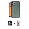 MARSİLYAN™- iPhone 14 Pro Max Kılıf Kıvılcım Işık Serisi - Siyah Bilvis 3D Mat Cam Ekran Koruyucu + PVD Metal Kamera Lens - TU