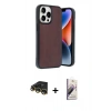 MARSİLYAN™- iPhone 14 Pro Max Kılıf Kıvılcım Işık Serisi - Siyah Bilvis 3D Mat Cam Ekran Koruyucu + Raze Metal Kamera Lens - GD