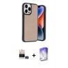 MARSİLYAN™- iPhone 14 Pro Max Kılıf Kıvılcım Işık Serisi - Siyah Bilvis 5in1 3D Magic Cam Ekran Koruyucu + Bilvis Titan Kamera Lens - GS