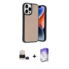 MARSİLYAN™- iPhone 14 Pro Max Kılıf Kıvılcım Işık Serisi - Siyah Bilvis 5in1 3D Magic Cam Ekran Koruyucu + Siyah Bilvis Titan Kamera Lens