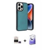 MARSİLYAN™- iPhone 14 Pro Max Kılıf Kıvılcım Işık Serisi - Siyah Bilvis 5in1 5D Magic Hayalet Cam Ekran Koruyucu + Bilvis Titan Kamera Lens - GS