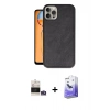 MARSİLYAN™- iPhone 14 Pro Max Kılıf Kıvılcım Işık Serisi - Siyah Bilvis 5in1 5D Magic Hayalet Cam Ekran Koruyucu + Bilvis Titan Kamera Lens - GS