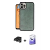 MARSİLYAN™- iPhone 14 Pro Max Kılıf Kıvılcım Işık Serisi - Siyah Bilvis 5in1 5D Magic Hayalet Cam Ekran Koruyucu + Raze Metal Kamera Lens - GS