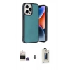 MARSİLYAN™- iPhone 14 Pro Max Kılıf Kıvılcım Işık Serisi - Siyah Bilvis Hayalet Cam Ekran Koruyucu + Bilvis Titan Kamera Lens - GS