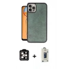 MARSİLYAN™- iPhone 14 Pro Max Kılıf Kıvılcım Işık Serisi - Siyah Bilvis Hayalet Cam Ekran Koruyucu + PVD Metal Kamera Lens - TU