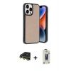 MARSİLYAN™- iPhone 14 Pro Max Kılıf Kıvılcım Işık Serisi - Siyah Bilvis Hayalet Cam Ekran Koruyucu + Raze Metal Kamera Lens - GD