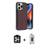 MARSİLYAN™- iPhone 14 Pro Max Kılıf Kıvılcım Işık Serisi - Siyah Bilvis Hayalet Cam Ekran Koruyucu + PVD Metal Kamera Lens - TU