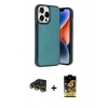 MARSİLYAN™- iPhone 14 Pro Max Kılıf Kıvılcım Işık Serisi - Siyah Buffer Cam Ekran Koruyucu + Gold Raze Metal Kamera Lens