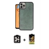 MARSİLYAN™- iPhone 14 Pro Max Kılıf Kıvılcım Işık Serisi - Siyah Buffer Cam Ekran Koruyucu + PVD Metal Kamera Lens - TU