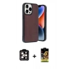 MARSİLYAN™- iPhone 14 Pro Max Kılıf Kıvılcım Işık Serisi - Siyah Buffer Cam Ekran Koruyucu + PVD Metal Kamera Lens - TU