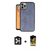 MARSİLYAN™- iPhone 14 Pro Max Kılıf Kıvılcım Işık Serisi - Siyah Buffer Cam Ekran Koruyucu + PVD Metal Kamera Lens - TU