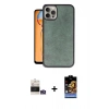 MARSİLYAN™- iPhone 14 Pro Max Kılıf Kıvılcım Işık Serisi - Siyah Buffer Hayalet Cam Ekran Koruyucu + Bilvis Titan Kamera Lens - GS