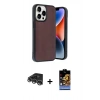 MARSİLYAN™- iPhone 14 Pro Max Kılıf Kıvılcım Işık Serisi - Siyah Buffer Hayalet Cam Ekran Koruyucu + Raze Metal Kamera Lens - GS