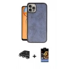 MARSİLYAN™- iPhone 14 Pro Max Kılıf Kıvılcım Işık Serisi - Siyah Buffer Hayalet Cam Ekran Koruyucu + Raze Metal Kamera Lens - GS