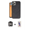 MARSİLYAN™- iPhone 14 Pro Max Kılıf Kıvılcım Işık Serisi - Siyah Joko 5D Cam + PVD Metal Kamera Lens - TU