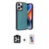 MARSİLYAN™- iPhone 14 Pro Max Kılıf Kıvılcım Işık Serisi - Siyah Joko 5D Cam + PVD Metal Kamera Lens - TU