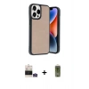 MARSİLYAN™- iPhone 14 Pro Max Kılıf Kıvılcım Işık Serisi - Siyah Joko Magic 5D Hayalet Cam + Bilvis Titan Kamera Lens - GS