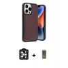 MARSİLYAN™- iPhone 14 Pro Max Kılıf Kıvılcım Işık Serisi - Siyah Joko Magic 5D Hayalet Cam + PVD Metal Kamera Lens - TU