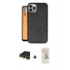 MARSİLYAN™- iPhone 14 Pro Max Kılıf Kıvılcım Işık Serisi - Siyah Mat Seramik Nano Ekran Koruyucu + Raze Metal Kamera Lens - GD
