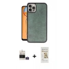 MARSİLYAN™- iPhone 14 Pro Max Kılıf Kıvılcım Işık Serisi - Siyah Mat Seramik Nano Ekran Koruyucu + Gümüş Bilvis Titan Kamera Lens