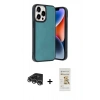 MARSİLYAN™- iPhone 14 Pro Max Kılıf Kıvılcım Işık Serisi - Siyah Mat Seramik Nano Ekran Koruyucu + Raze Metal Kamera Lens - GS