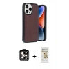 MARSİLYAN™- iPhone 14 Pro Max Kılıf Kıvılcım Işık Serisi - Siyah Mat Seramik Nano Ekran Koruyucu + PVD Metal Kamera Lens - TU