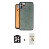 MARSİLYAN™- iPhone 14 Pro Max Kılıf Kıvılcım Işık Serisi - Siyah Mat Seramik Nano Ekran Koruyucu + PVD Metal Kamera Lens - TU