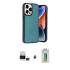 MARSİLYAN™- iPhone 14 Pro Max Kılıf Kıvılcım Işık Serisi - Siyah Polymer Nano Ekran Koruyucu + Bilvis Titan Kamera Lens - GD