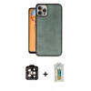 MARSİLYAN™- iPhone 14 Pro Max Kılıf Kıvılcım Işık Serisi - Siyah Polymer Nano Ekran Koruyucu + PVD Metal Kamera Lens - TU