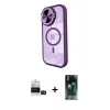 MARSİLYAN™- iPhone 14 Pro Max Kılıf Kıvılcım Modern Koleksiyonu - Şeffaf 360 Full Body Arka Koruyucu + Bilvis Titan Kamera Lens - SH