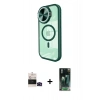 MARSİLYAN™- iPhone 14 Pro Max Kılıf Kıvılcım Modern Koleksiyonu - Şeffaf 360 Full Body Arka Koruyucu + Bilvis Titan Kamera Lens - SH